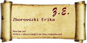 Zborovszki Erika névjegykártya