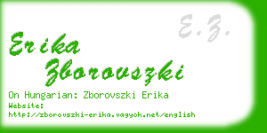 erika zborovszki business card